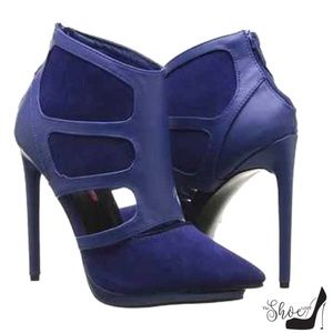 The Shoe Loft Shoes - Diya Royal Blue Cut Out Booties The Shoe Loft Shoes - Diya Royal Blue Cut Out Booties
